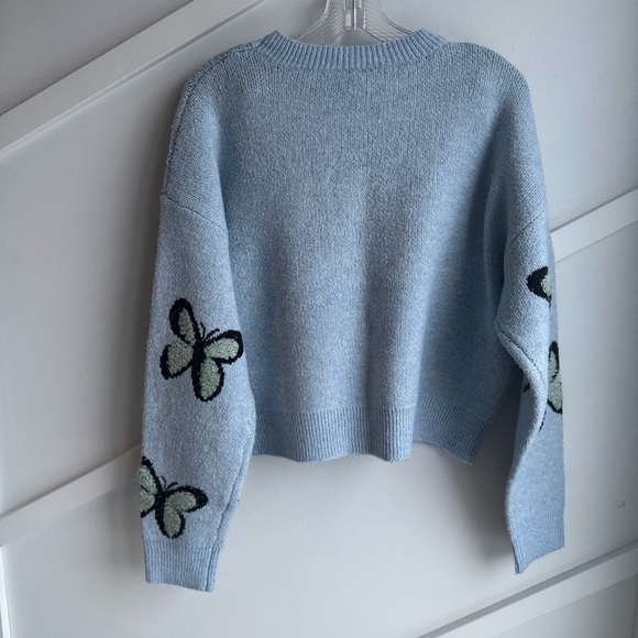 Dreamers Butterfly Print Sweater Blue size L - Picture 4 of 8